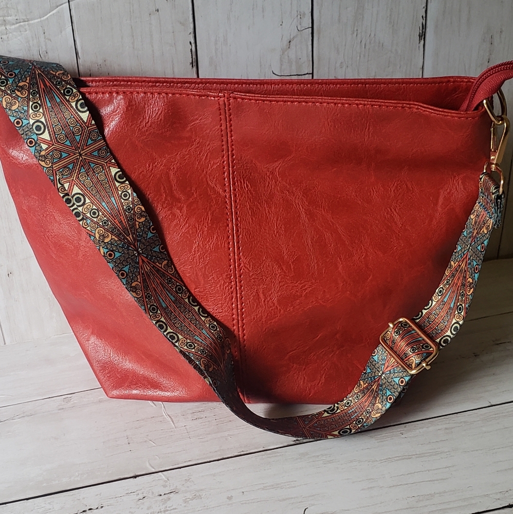 Chic Red Boho Crossbody/Shoulder Bag, NWT